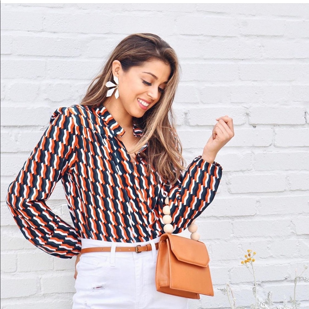Long sleeve geometric print size S